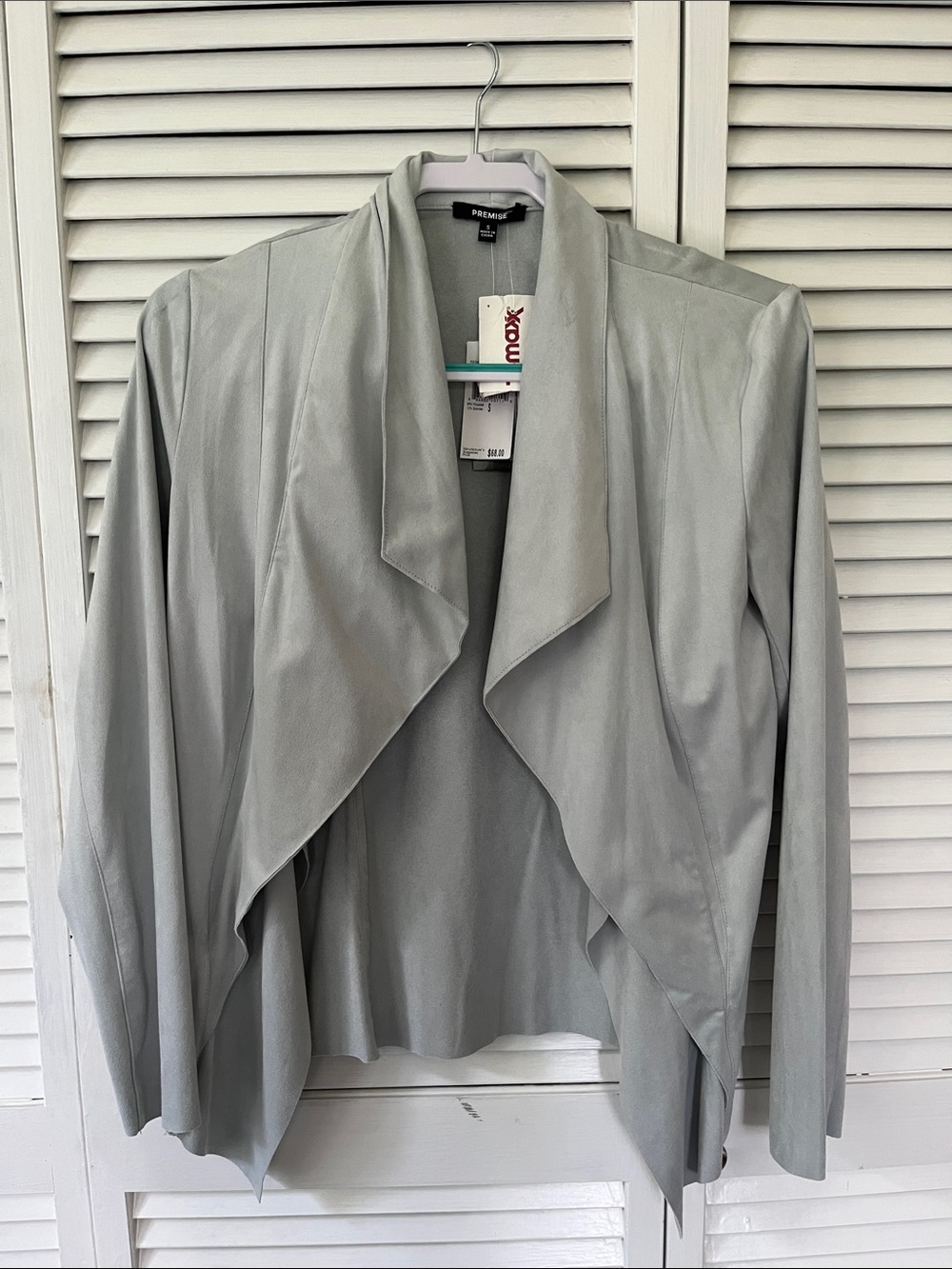 Steel Blue Draped Jacket